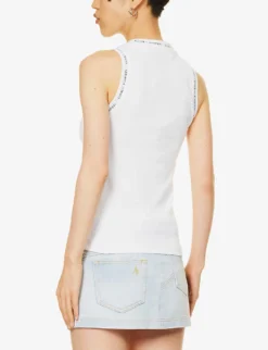 Daily Paper Erib Logo-print Stretch-cotton Top -Reiss Shop R04200789 WHITE ALT03