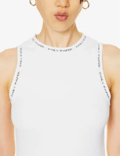 Daily Paper Erib Logo-print Stretch-cotton Top -Reiss Shop R04200789 WHITE ALT04