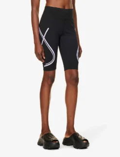 Adidas By Stella Mccartney TruePace High-rise Stretch-recycled Polyester Biker Shorts -Reiss Shop R04201628 BLACKPURPLEGLOW ALT02