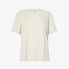 Adidas By Stella Mccartney Brand-print Relaxed-fit Woven T-shirt