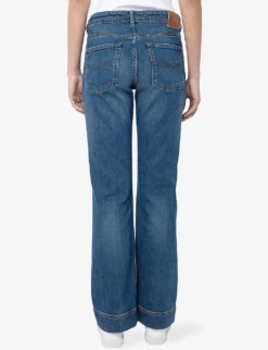 Zadig & Voltaire Vincente Logo-embroidered Flared-leg Mid-rise Stretch-denim Jeans -Reiss Shop R04201832 MEDIUMBLUE ALT03