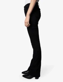 Zadig & Voltaire Eclipse Flared-leg Mid-rise Stretch Organic-cotton Jeans -Reiss Shop R04201838 NOIR ALT02
