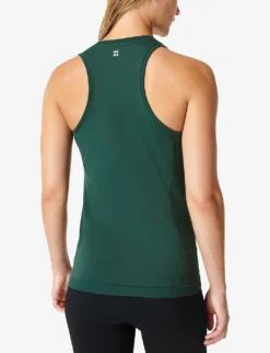Sweaty Betty Athlete Workout Seamless Stretch-jersey Tank Top -Reiss Shop R04201943 TREKGREEN ALT03