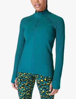 Sweaty Betty Athlete Doubleweight Zip-up Stretch-woven Jacket -Reiss Shop R04201994 CABINBLUE ALT02