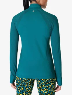 Sweaty Betty Athlete Doubleweight Zip-up Stretch-woven Jacket -Reiss Shop R04201994 CABINBLUE ALT03