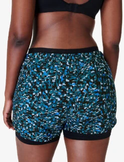 Sweaty Betty On Your Marks 4” Stretch-woven Running Shorts -Reiss Shop R04202000 BLUEWEAVEPRINT ALT03