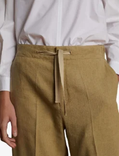 Soeur Sarajevo Straight-leg High-rise Cotton And Linen-blend Trousers -Reiss Shop R04202822 BEIGE ALT03