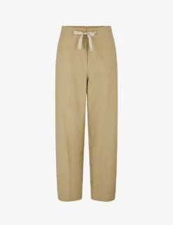 Soeur Sarajevo Straight-leg High-rise Cotton And Linen-blend Trousers