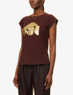 Soeur Valentina Logo-print Cotton-blend T-shirt -Reiss Shop R04202835 PURPLE ALT02