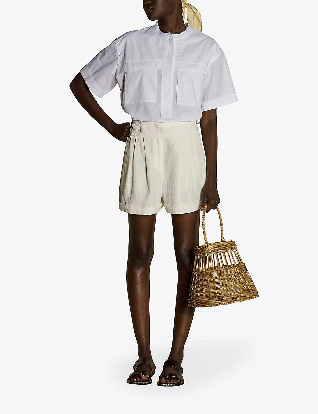Soeur Uttam High-rise Linen Shorts 2 Soeur Uttam High-rise Linen Shorts - Image 2