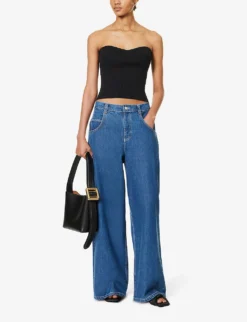 Jenni Organic-cotton Blend Strapless Top -Reiss Shop R04203302 BLACK ALT01