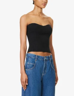 Jenni Organic-cotton Blend Strapless Top -Reiss Shop R04203302 BLACK ALT02