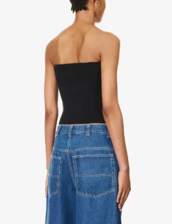 Jenni Organic-cotton Blend Strapless Top -Reiss Shop R04203302 BLACK ALT03