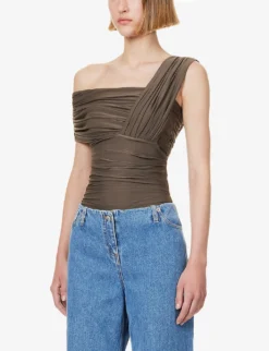 Tilson Ruched Stretch-woven Body -Reiss Shop R04203447 CINDER ALT02