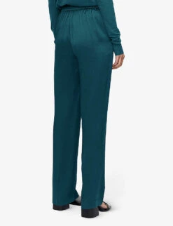 Joseph Tova Straight Leg Mid-rise Silk-satin Trousers -Reiss Shop R04203749 DARKTEAL ALT02