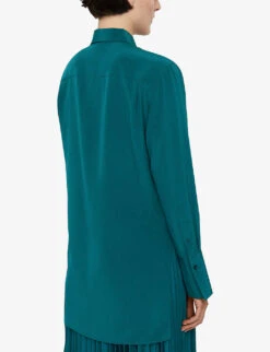 Joseph Bold Relaxed-fit Silk-crepe Shirt 9 Joseph Bold Relaxed-fit Silk-crepe Shirt -Reiss Shop R04203797 DARKTEAL ALT03
