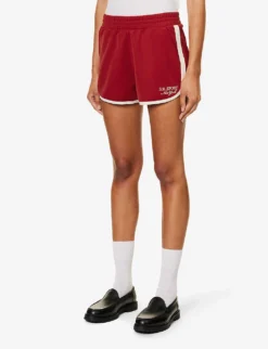 Piped-edge Logo-embroidered Track Shorts -Reiss Shop R04205001 RUBY ALT02