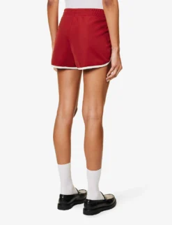 Piped-edge Logo-embroidered Track Shorts -Reiss Shop R04205001 RUBY ALT03