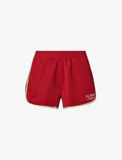 Piped-edge Logo-embroidered Track Shorts