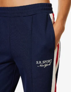 Side-stripe Straight-leg Mid-rise Jogging Bottoms -Reiss Shop R04205003 NAVY ALT04