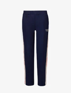Side-stripe Straight-leg Mid-rise Jogging Bottoms