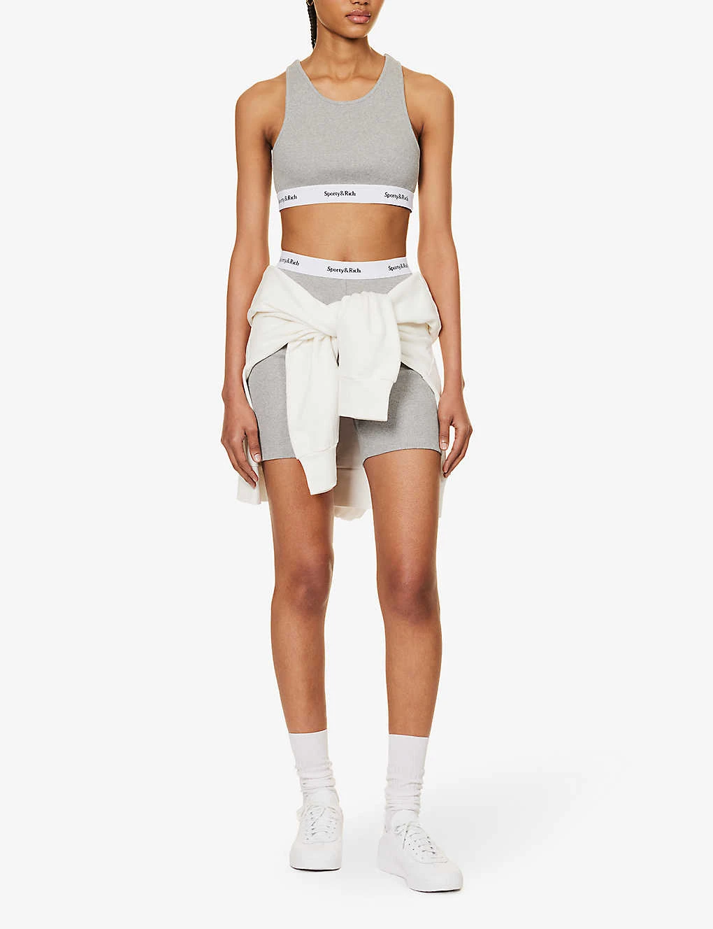 Serif Logo-underband Stretch-cotton Bralette 2 Serif Logo-underband Stretch-cotton Bralette - Image 2