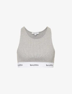 Serif Logo-underband Stretch-cotton Bralette