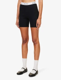 Serif High-rise Stretch-cotton Shorts 7 Serif High-rise Stretch-cotton Shorts -Reiss Shop R04205012 BLACK ALT02