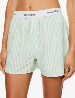 Logo-waistband Striped Tencel Boxer Shorts 9 Logo-waistband Striped Tencel Boxer Shorts -Reiss Shop R04205013 GREEN ALT04