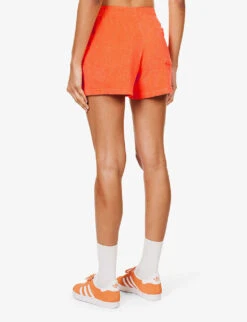 Terry Brand-embroidered Cotton-towelling Shorts -Reiss Shop R04205028 POMODORO ALT03