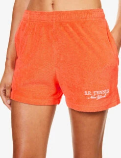 Terry Brand-embroidered Cotton-towelling Shorts -Reiss Shop R04205028 POMODORO ALT04