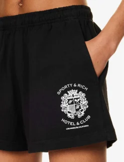 Hotel Disco Logo-print Mid-rise Cotton Shorts 9 Hotel Disco Logo-print Mid-rise Cotton Shorts -Reiss Shop R04205039 BLACK ALT04