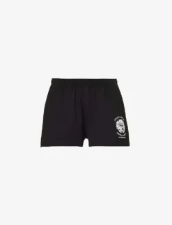 Hotel Disco Logo-print Mid-rise Cotton Shorts