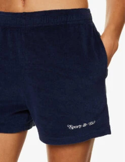Tennis Club Brand-embroidered Cotton Shorts 9 Tennis Club Brand-embroidered Cotton Shorts -Reiss Shop R04205044 NAVY ALT04