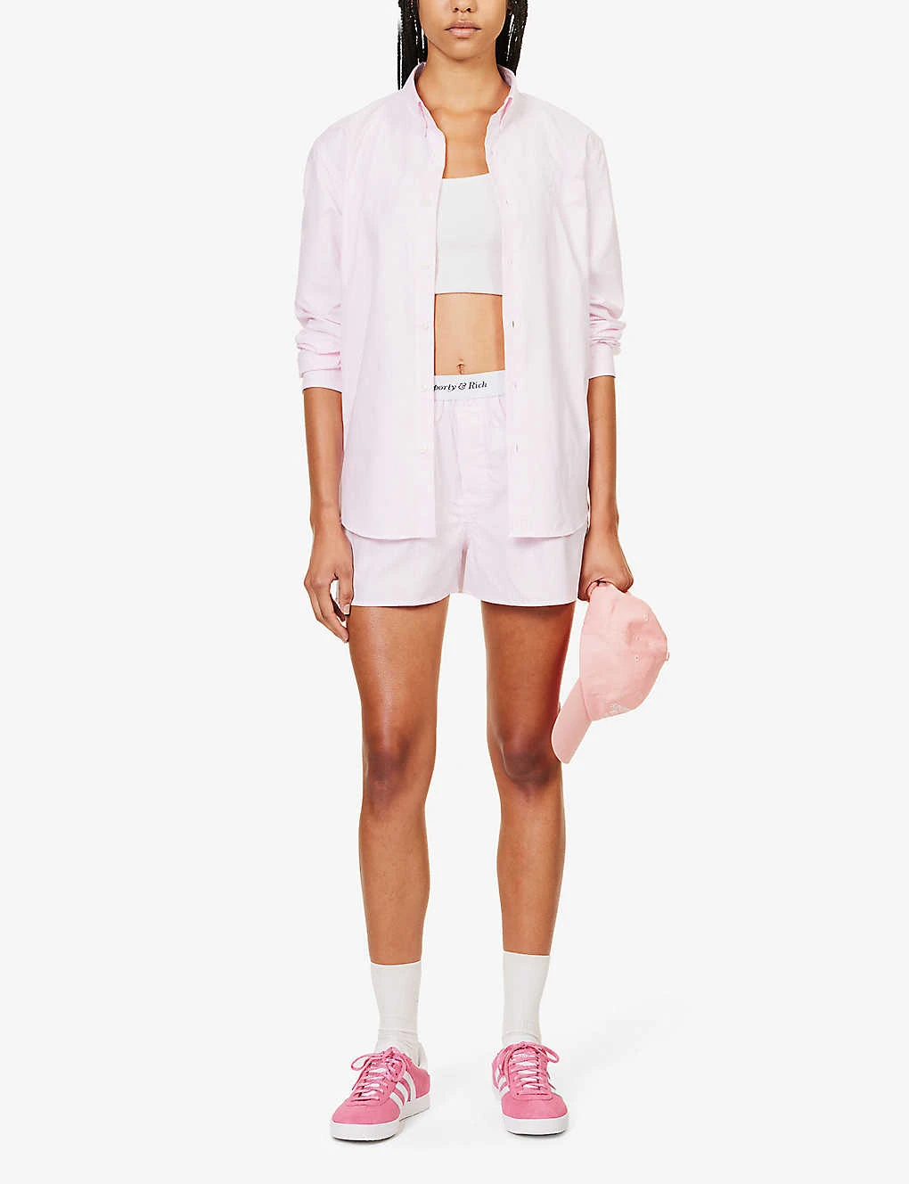 Oxford Striped Cotton Shorts 2 Oxford Striped Cotton Shorts - Image 2