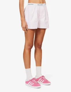 Oxford Striped Cotton Shorts 7 Oxford Striped Cotton Shorts -Reiss Shop R04205058 ROSE ALT02