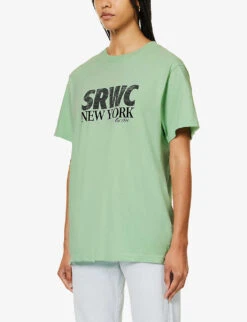 SRWC 94 Logo-print Cotton-jersey T-shirt -Reiss Shop R04205099 THYMEBLACK ALT02
