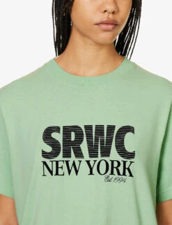 SRWC 94 Logo-print Cotton-jersey T-shirt -Reiss Shop R04205099 THYMEBLACK ALT04