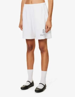 Vendome Brand-print Cotton-jersey Shorts 7 Vendome Brand-print Cotton-jersey Shorts -Reiss Shop R04205124 WHITENAVY ALT02