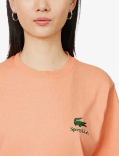 Lacoste X Sporty & Rich Play Brand-print Cotton-jersey T-shirt -Reiss Shop R04205199 RECIFAL ALT04