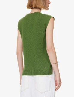 ME AND EM V-neck Relaxed-fit Wool-blend Vest -Reiss Shop R04205689 GREEN ALT03